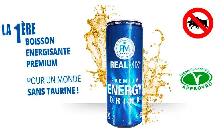 Premium Energy Drink Boisson Énergisante (x24 canettes) - Realmix